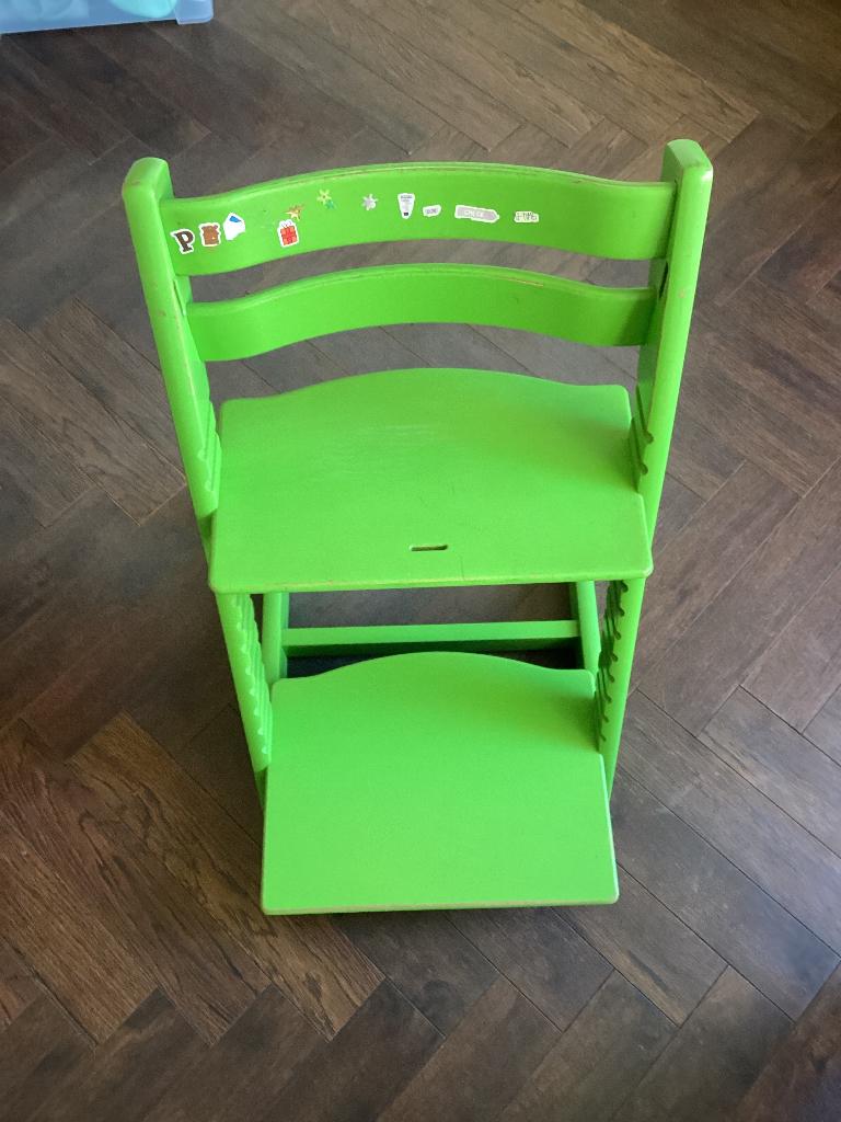 Groene Stokke Tripp Trapp stoel, Ophalen, Gebruikt, Meegroeistoel