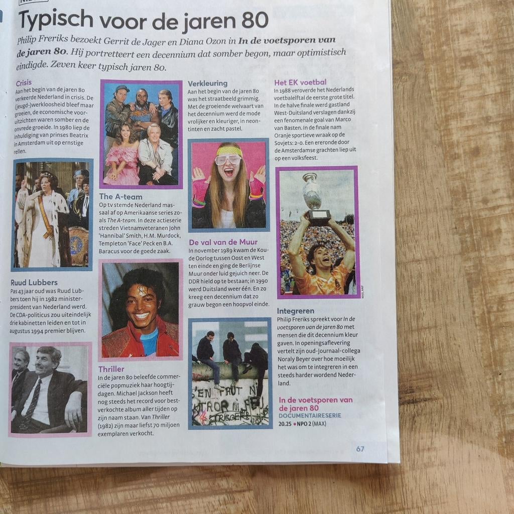 In de voetsporen vd jaren 80. Artikel Knipsel, Verzamelen, Tijdschriften, Kranten en Knipsels, Ophalen of Verzenden, 1980 tot heden