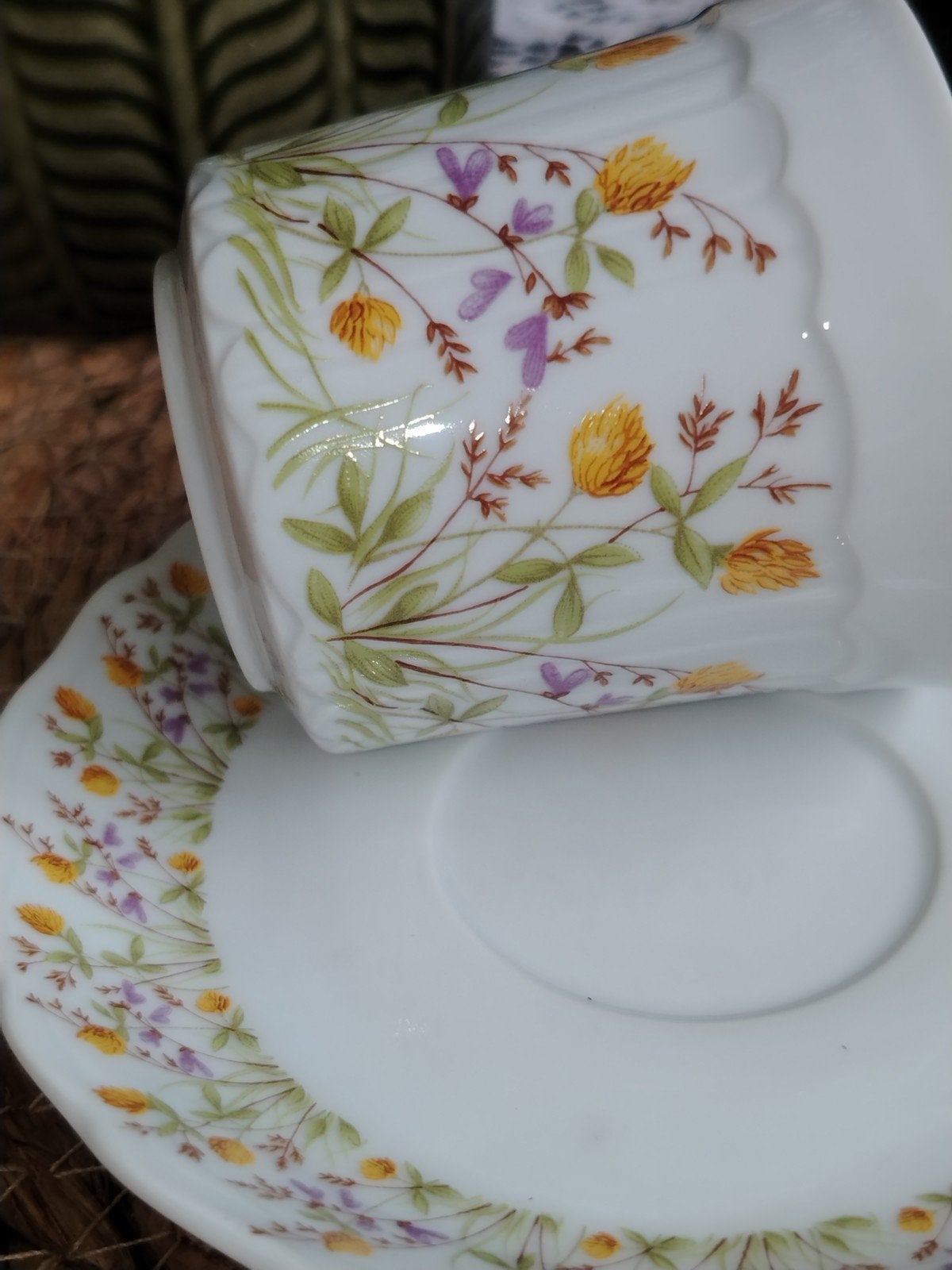 Vintage Tirschenreuth Bavaria kop en schotel bloemendecor, Ophalen of Verzenden