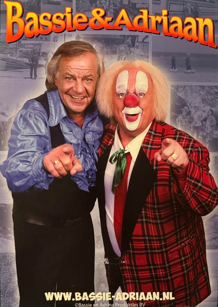 Bassie en Adriaan poster, Ophalen of Verzenden, Zo goed als nieuw, A1 t/m A3, Film en Tv
