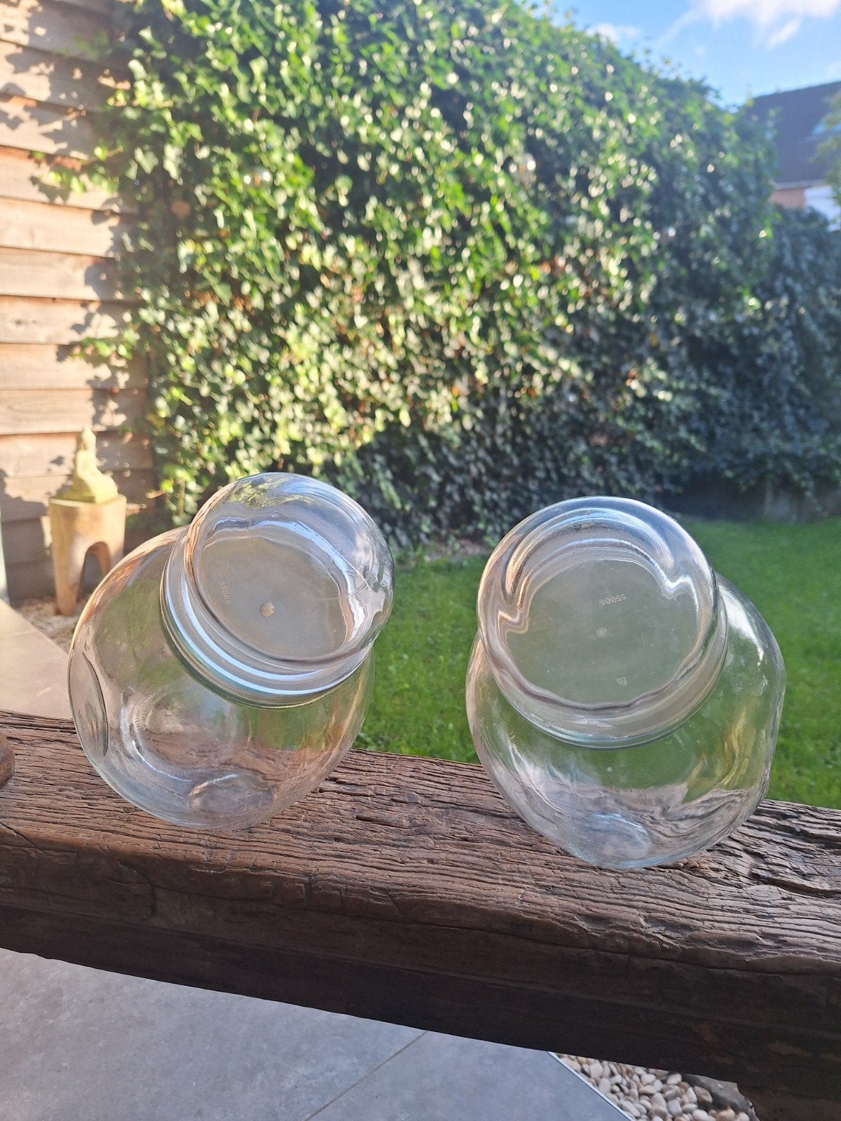 2 Oude Glazen Snoeppotten - Veelzijdig Decoratief, Ophalen