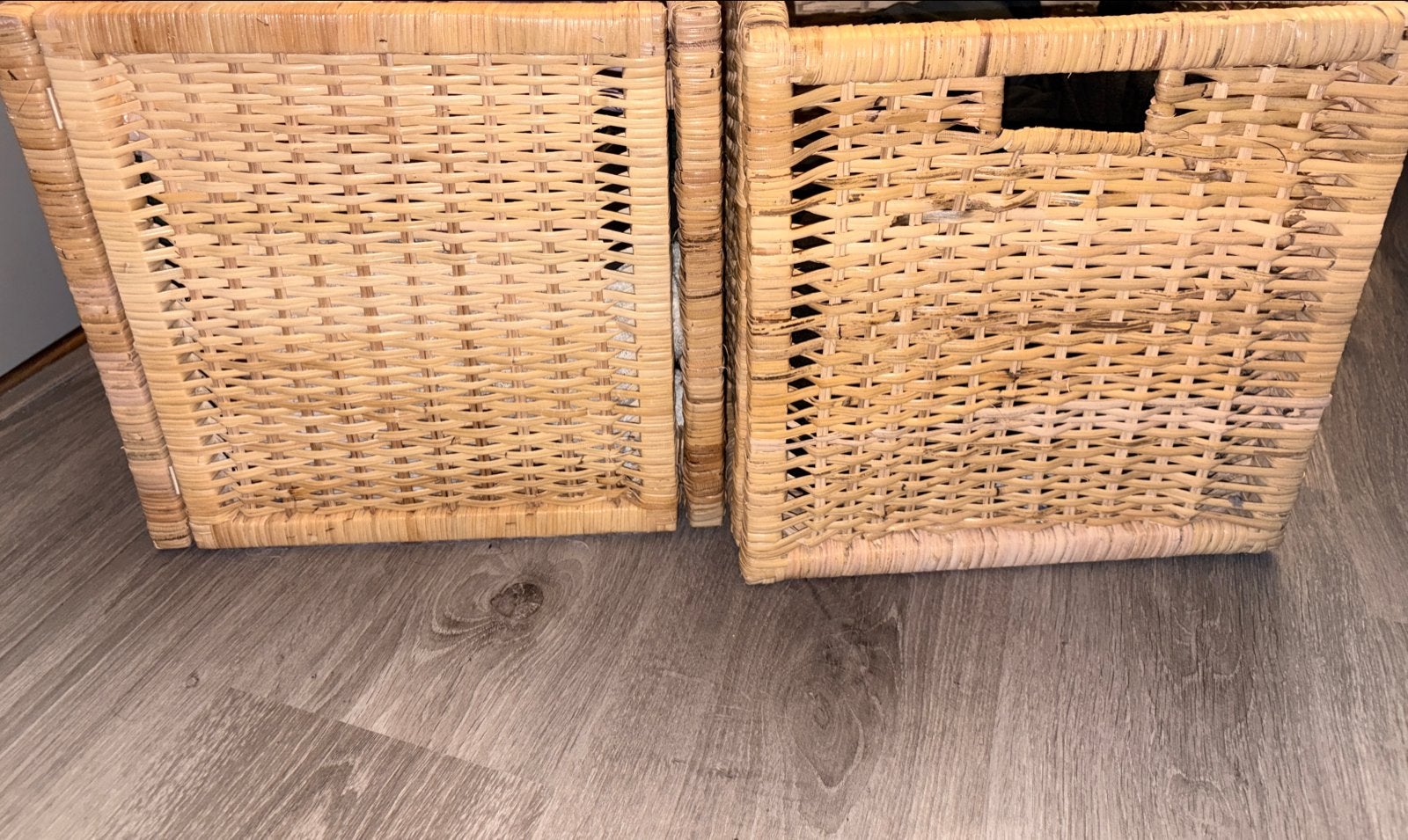 Basket - IKEA BRANÄS Rieten Manden - 2 stuks, Ophalen, Gevlochten, Mand, Vierkant