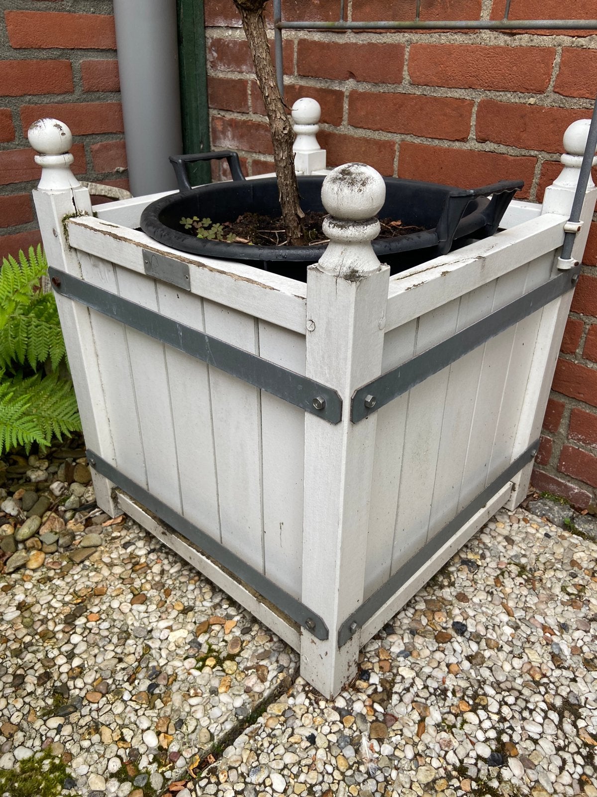 Hardhouten bak incl druif, Ophalen, Gebruikt, Minder dan 60 cm, Vierkant