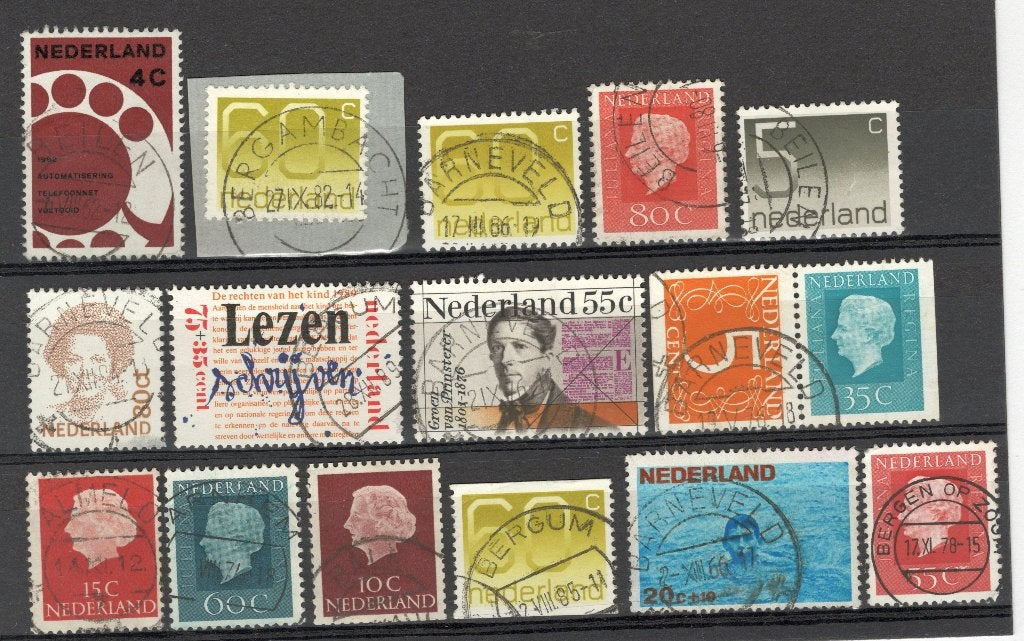 Stempels wo Bergambacht Barneveld Beilen Bergen o Zoom(9430), Verzenden, Na 1940, Gestempeld
