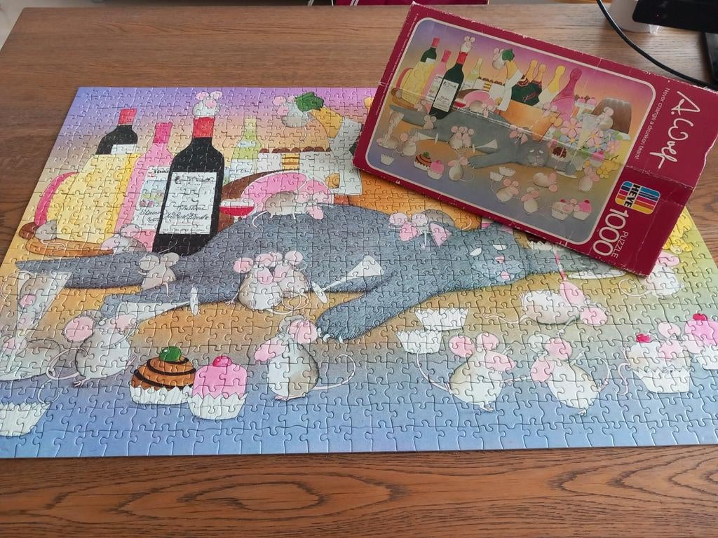 Heye puzzel A. Wolf 'Never change a drunken team!' 1000 stk, Ophalen of Verzenden, 500 t/m 1500 stukjes, Gebruikt, Legpuzzel