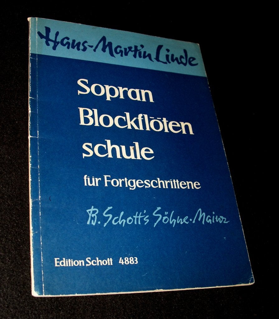 Hans-Martin Linde - Sopranblockfloten  Schule Fur Fortgeschr, Gebruikt, Klassiek, Ophalen of Verzenden, Blokfluit