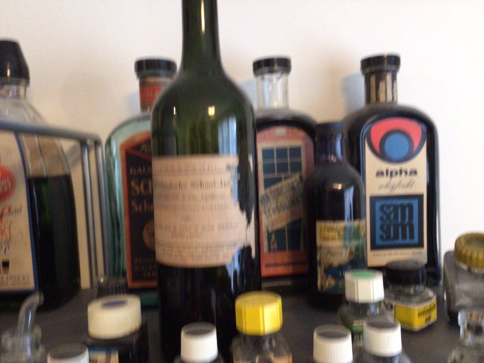 Inktpotjes, inktstellen en -flessen, Ophalen, Gebruikt
