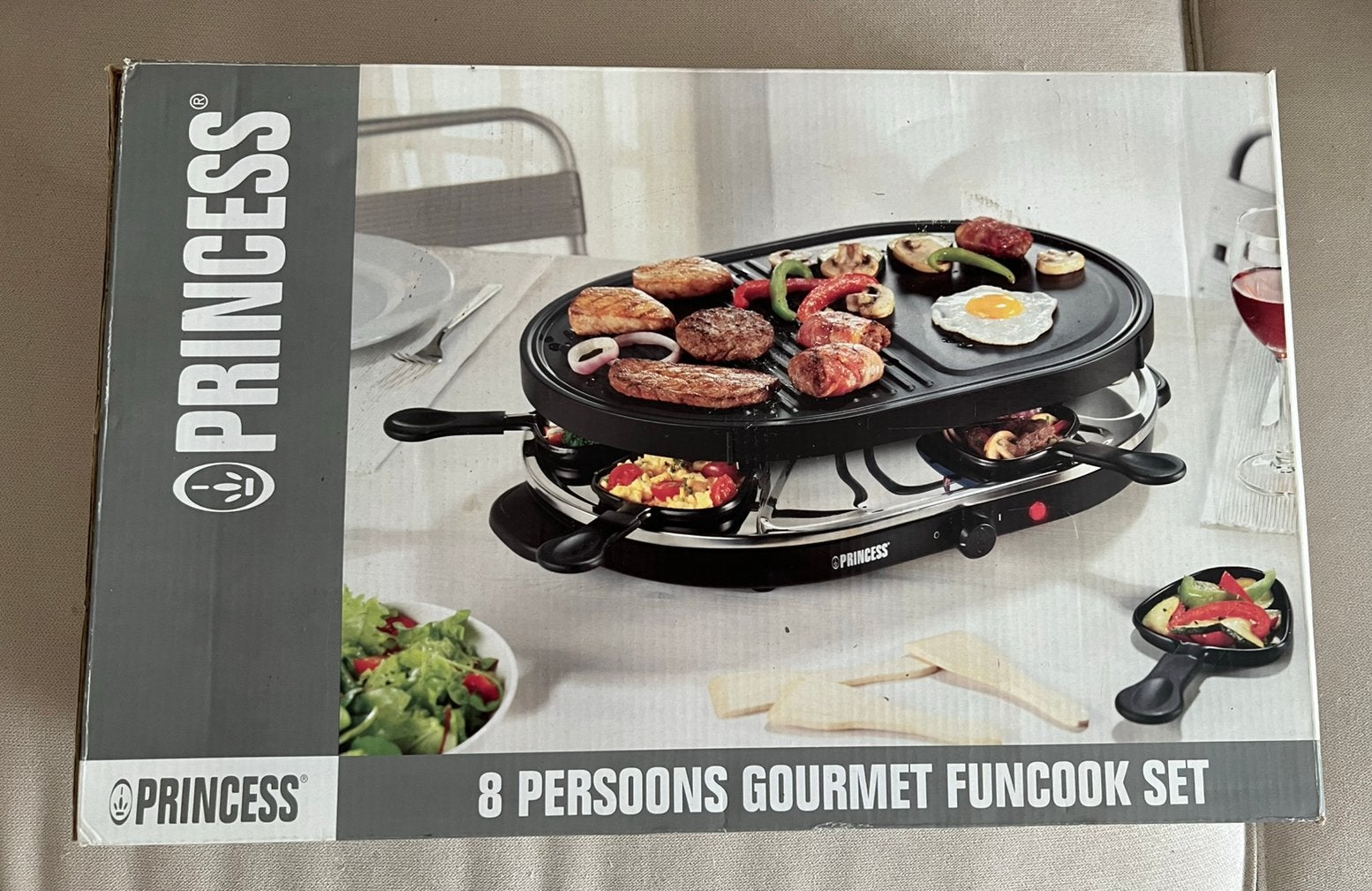Princess 8 persoons gourmet set, Witgoed en Apparatuur, Gourmetstellen, Ophalen, Gebruikt, 8 personen of meer