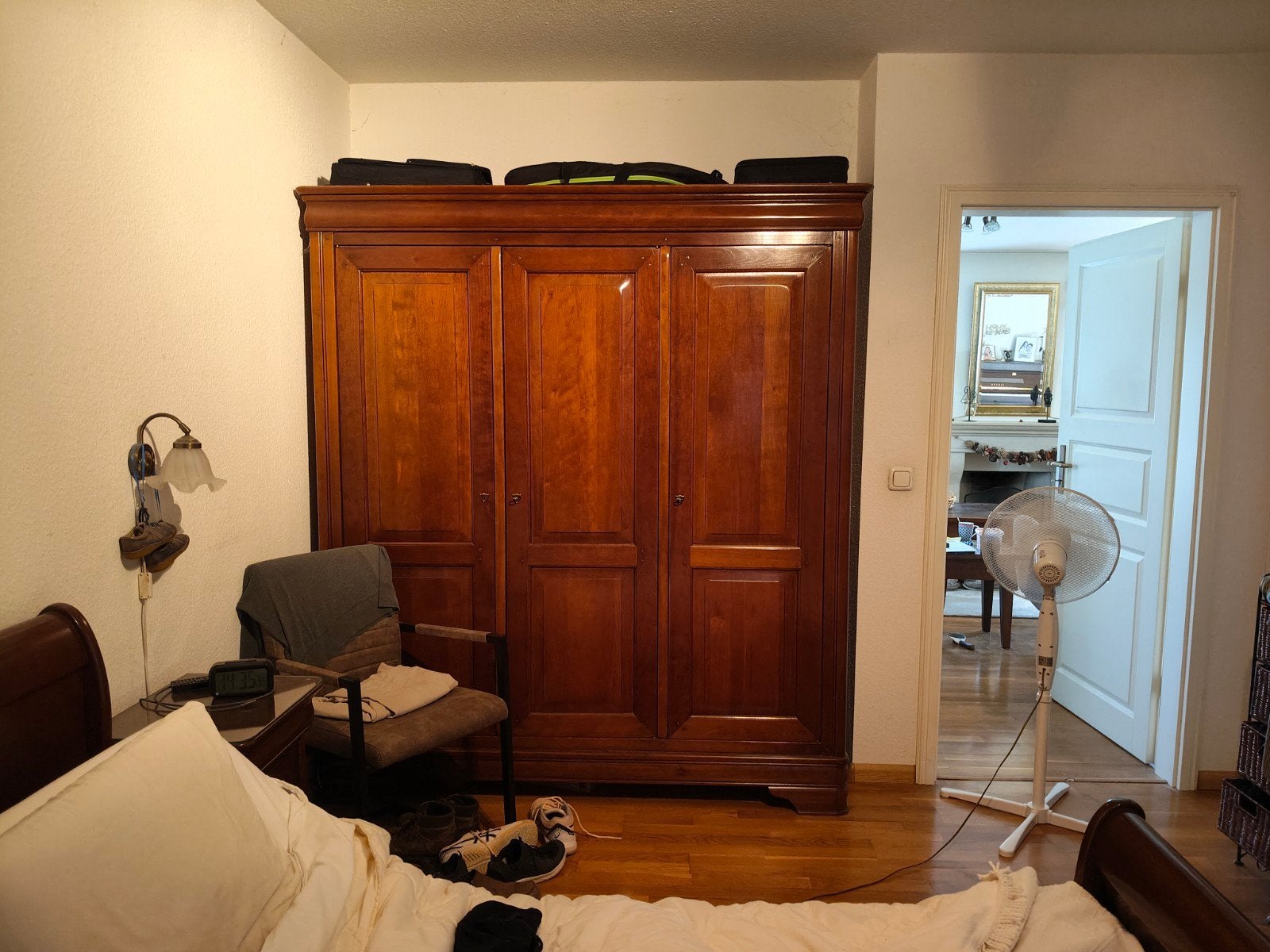 Complete slaapkamer gepolitoerd kersenhout, Huis en Inrichting, Ophalen, Gebruikt, Tweepersoons, Klassiek, Kersenhout