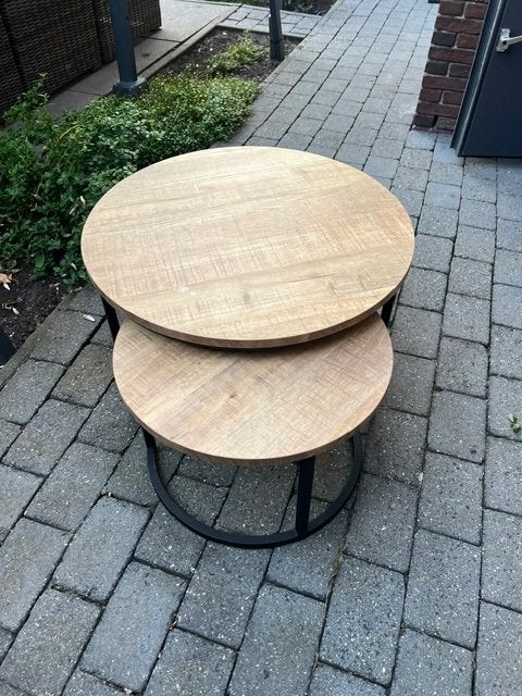 salontafels nog bijna nieuw, Huis en Inrichting, Ophalen, 50 – 75, 100 tot 150 cm, Rond