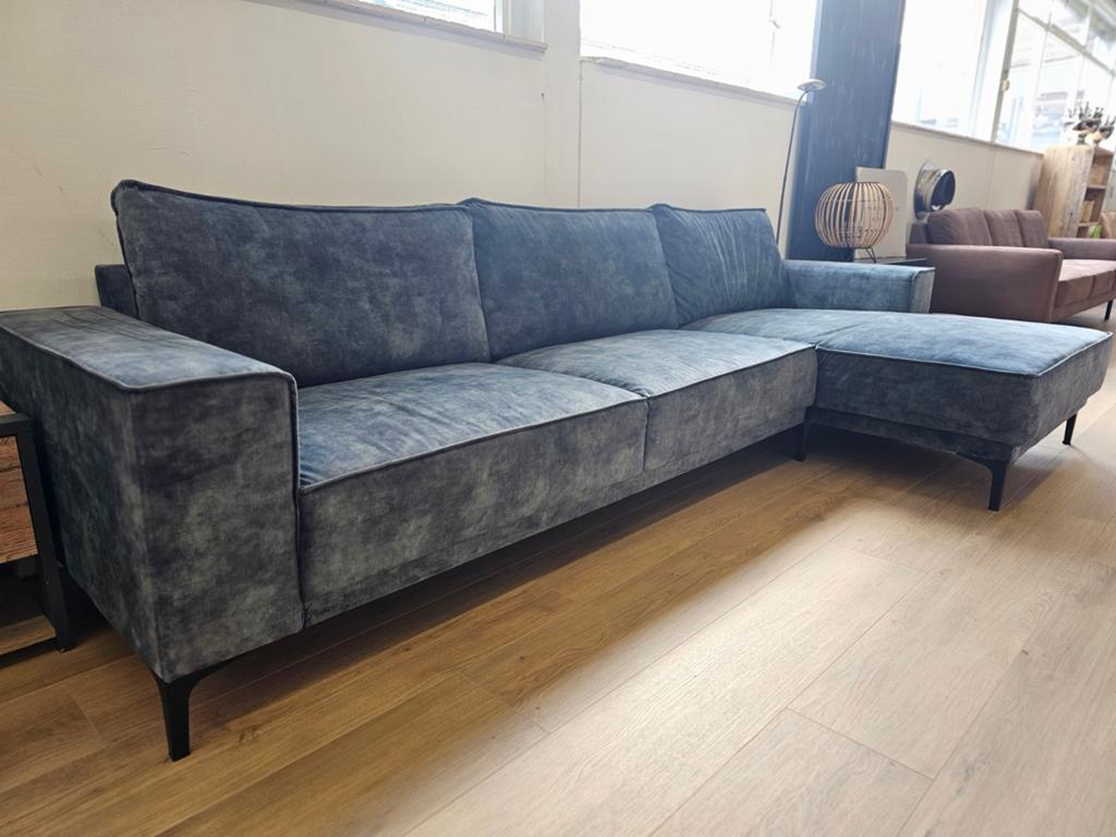 Hoekbank - Velvet - Petrol, 125 cm of meer, 125 cm of meer, Zo goed als nieuw, Info@homefriesland.nl