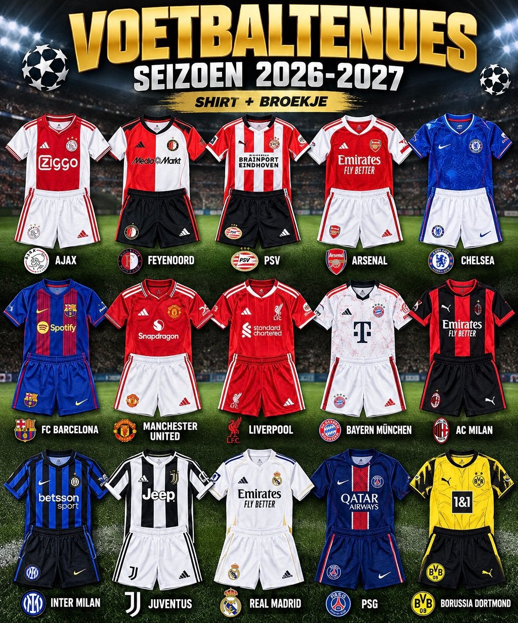 ⚽️Voetbaltenue Shirt+Broekje+Bedrukking⚽️, Maat XS of kleiner, Ophalen of Verzenden, Nieuw, Set