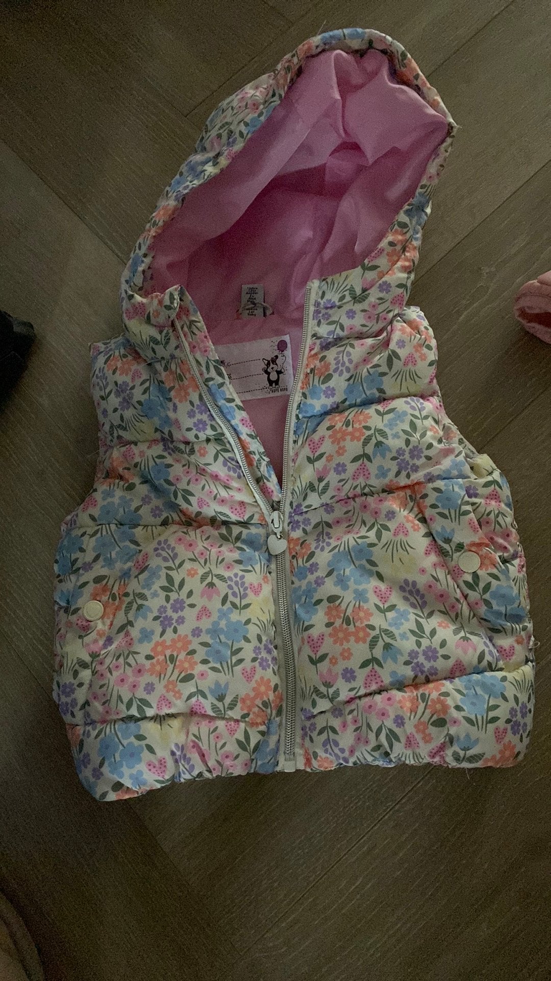 Bodywarmer meisje maat 104 gebloemd, Ophalen of Verzenden, Zo goed als nieuw, Meisje, Jas