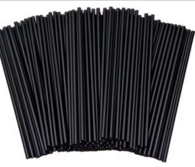 Zwarte rietjes plastic- 10 000 stuks, Ophalen, Overige typen, Kunststof, Nieuw