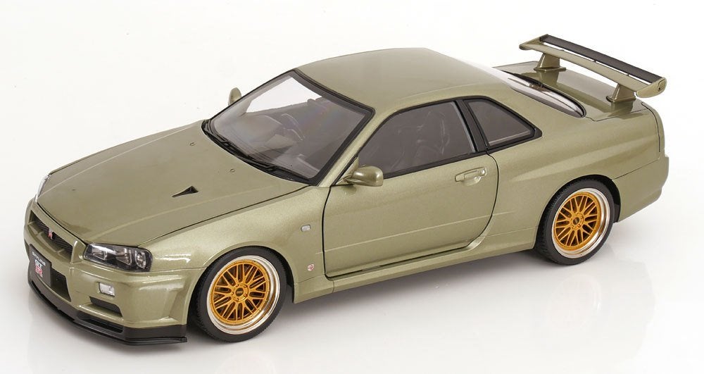 1:12 Nissan Skyline GT-R R34 - 2001 - Groen met. BBS Velgen, Kk-scale, Auto, ., Nieuw