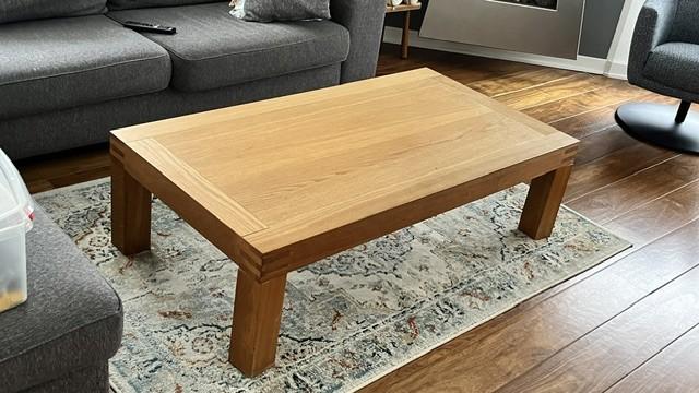 salontafel eiken clear, Ophalen, Gebruikt, 100 tot 150 cm, Eikenhout