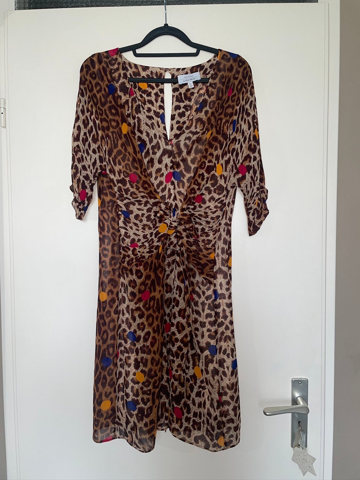 paris atelier & other stories tijgerprint jurk dress mt 42, Kleding | Dames, Jurken, Bruin, Maat 42/44 (L), Ophalen of Verzenden