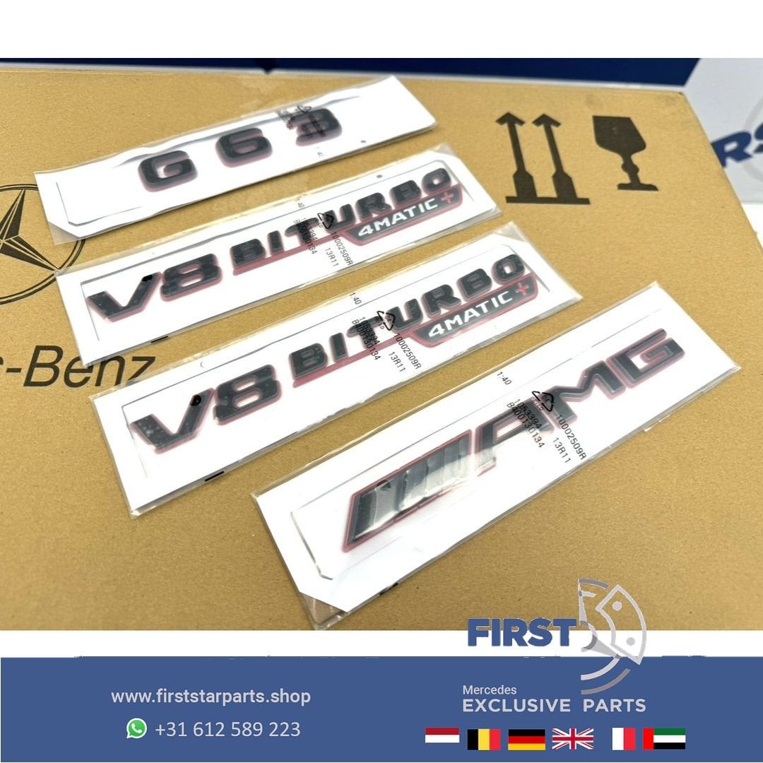 W463 W464 G KLASSE G63 AMG LOGO SET ZWART ROOD 2023-2026 63, Gebruikt, -, Ophalen of Verzenden, -