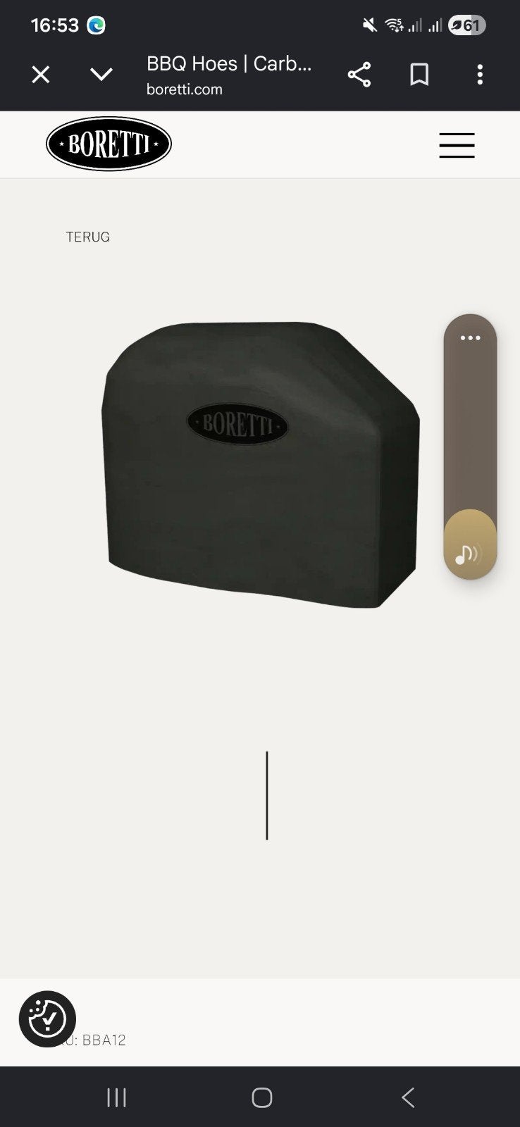 Boretti Carbone Cover - BBQ Hoes, Ophalen of Verzenden, Nieuw, Boretti