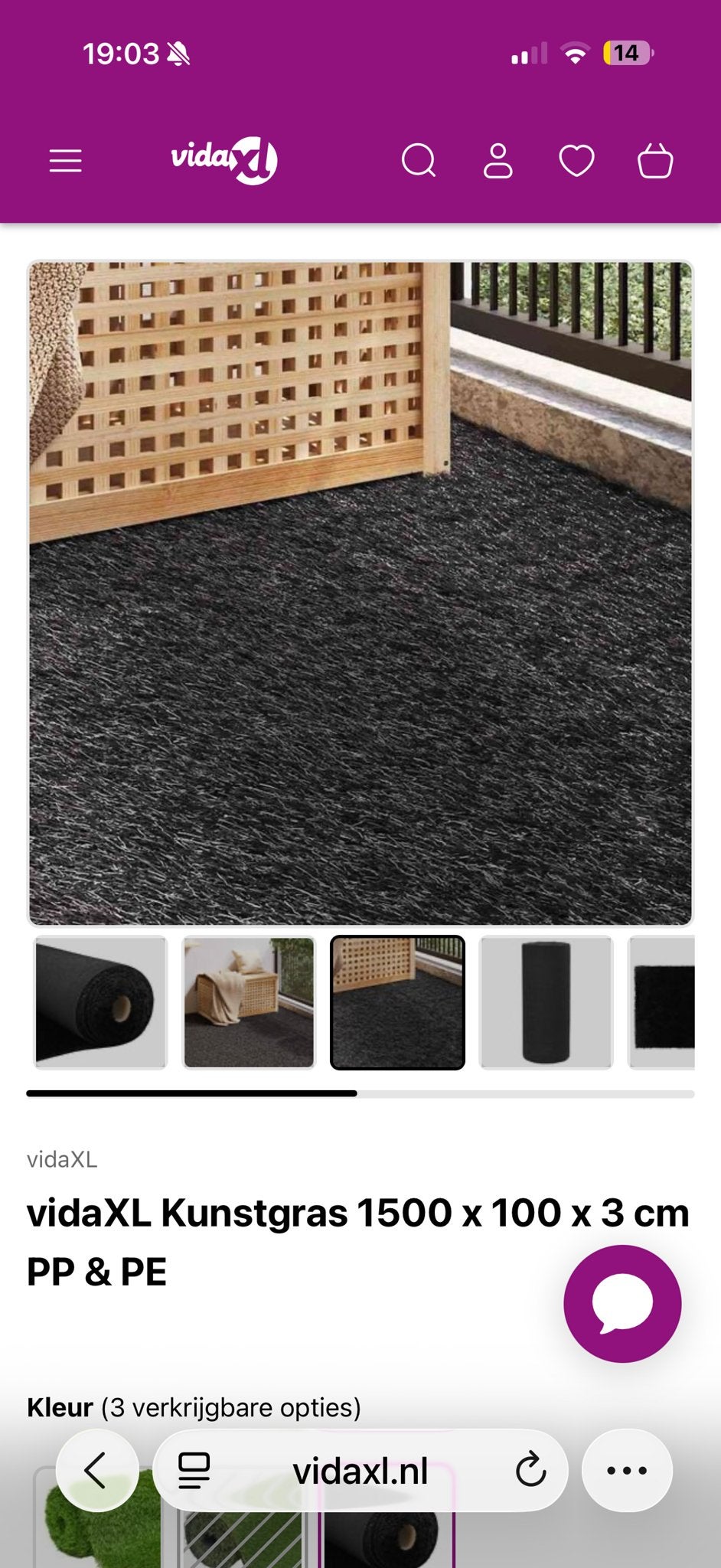 Antraciet Kunstgras Nieuw in Doos 40m2, Tuin en Terras, Ophalen, Nieuw, 20 m² of meer, Kunstgras