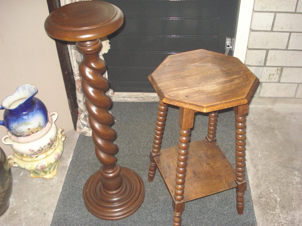 2 antieke plantenstandaards te koop, Ophalen, Gebruikt