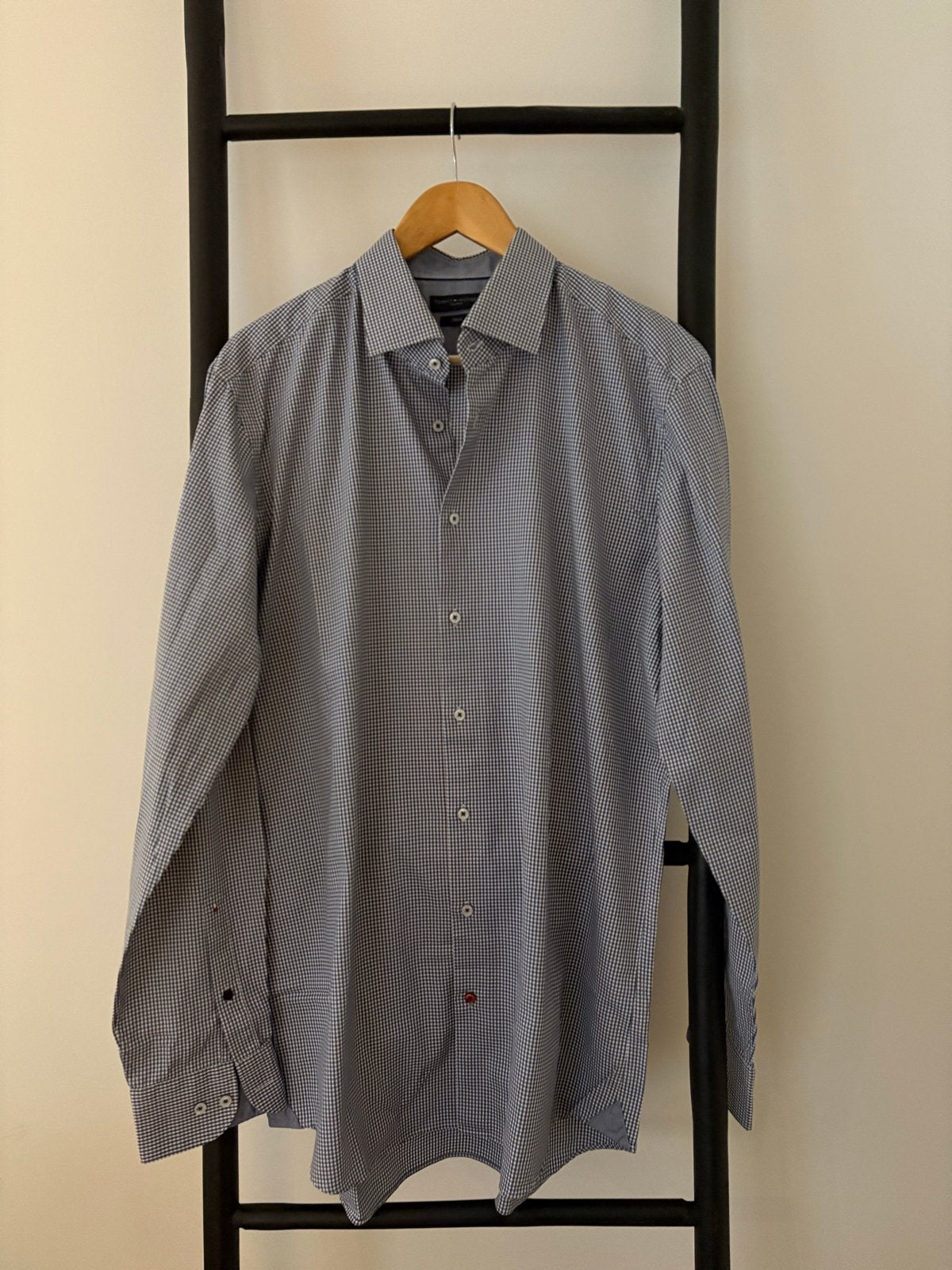 Tommy Hilfiger Geruit Overhemd XL- Perfect voor het Najaar, Ophalen of Verzenden, Zo goed als nieuw, Blauw, Halswijdte 43/44 (XL)