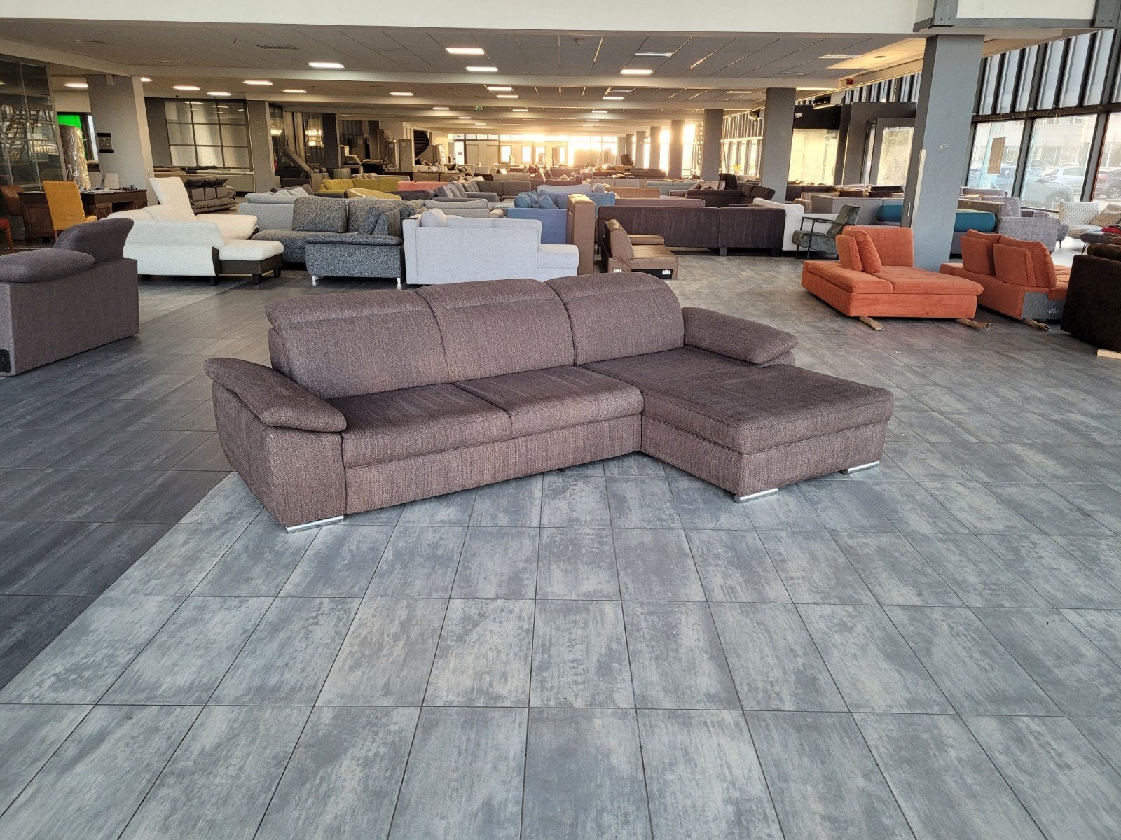 ✅️️️️️ GEREINIGD bruingrijze hoekbank 295x175 | BEZORGEN, Stof, 250 tot 300 cm, Info@onbekend.nl, Hoekbank
