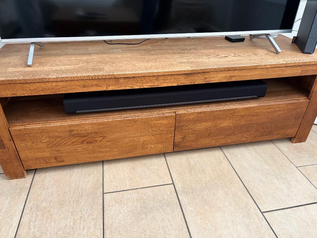Tv meubel, Huis en Inrichting, Kasten | Televisiemeubels, Ophalen, Gebruikt, 150 tot 200 cm, Teakhout
