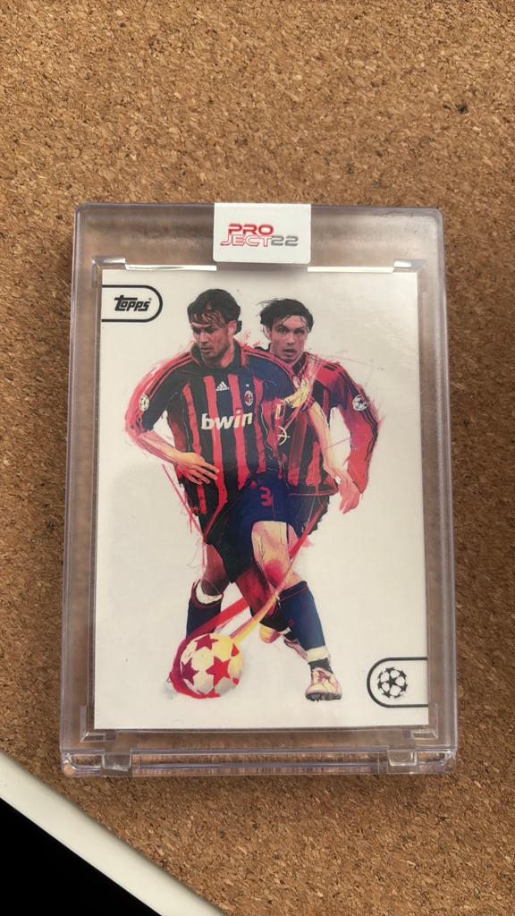 Topps Project 22 Paolo Maldini Spelerskaart AC Milan, Ophalen of Verzenden, Zo goed als nieuw, Buitenlandse clubs, Spelerskaart