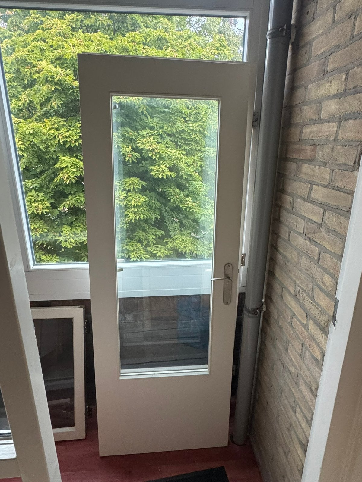 2x binnendeur met glas, Ophalen, Gebruikt, Minder dan 80 cm, Binnendeur