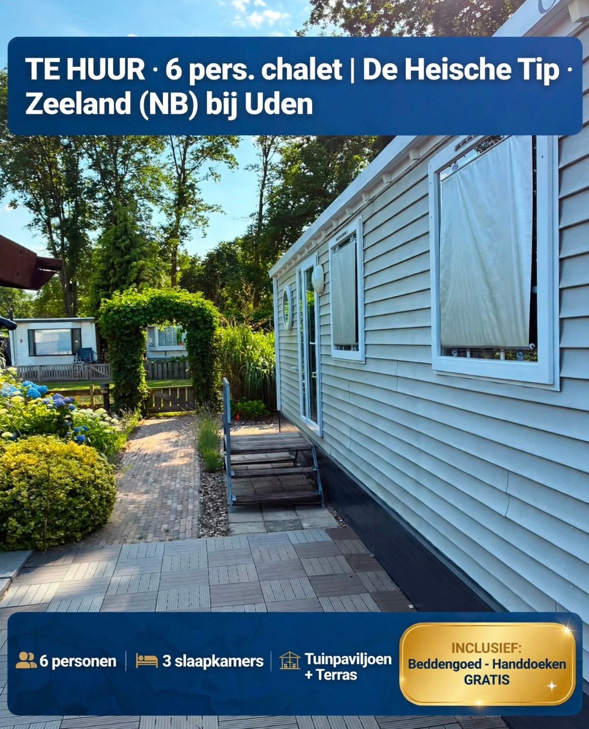 Te huur chalet op camping De Heische Tip in Zeeland