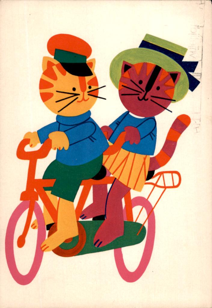 Voor hetkind, dieren op fiets, Walhter Schoorel 1975, Verzamelen, Verzenden, 1960 tot 1980, Ongelopen, Kinderen