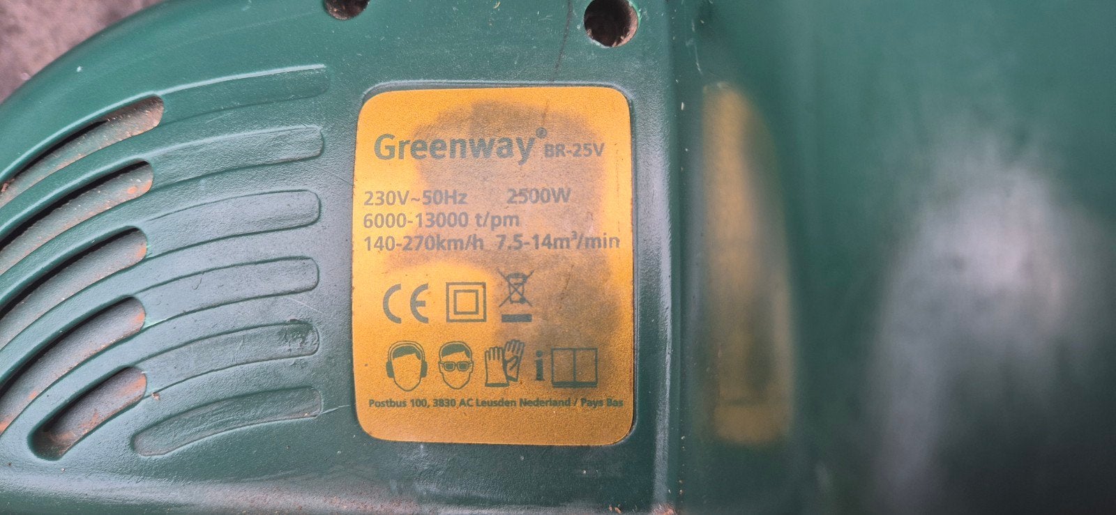 Greenway bladblazer en zuiger met afvalzak, Gebruikt, Met opvangzak, Elektrisch, Ophalen