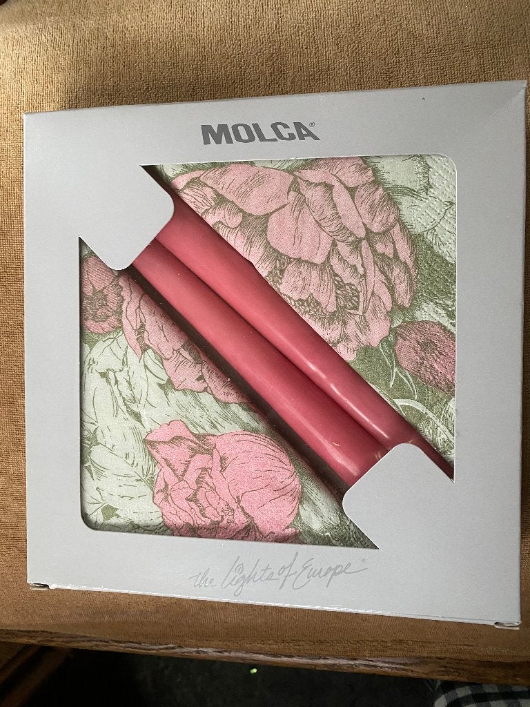 Vintage doos MOLCA Kerstkaarsen en bijpassende servetten, Ophalen of Verzenden, Nieuw
