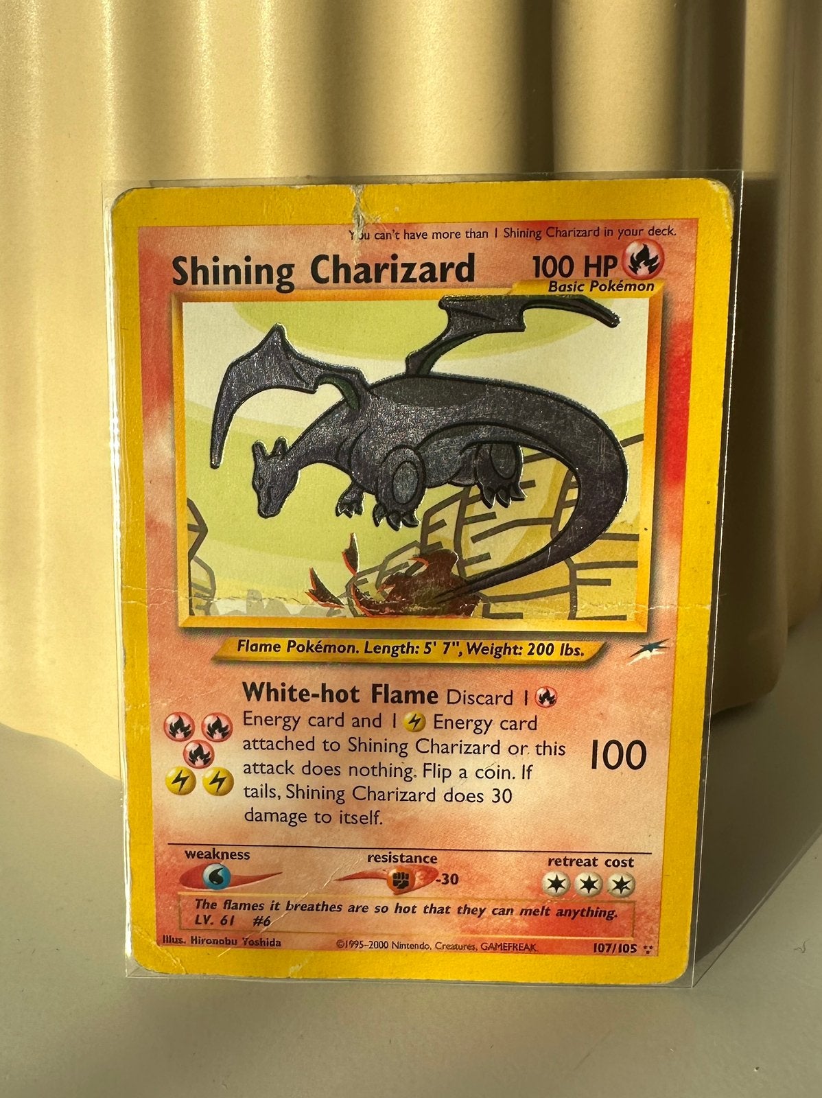 Shining charizard 107, Ophalen of Verzenden, Gebruikt, Losse kaart