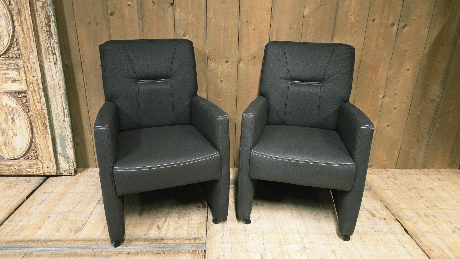 Mooie Oslo Eetkamerstoelen Antraciet uit voorraad leverbaar!, Overige kleuren, Nieuw, Ophalen of Verzenden, Leer