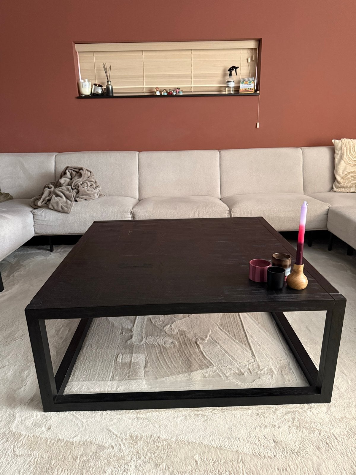 Riviera maison zwarte Salontafel Hout - Modern Design, Vierkant, Zo goed als nieuw, 5 – 50, Overige houtsoorten