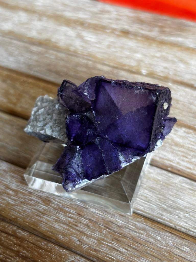 Fluoriet met Calciet Elmwood Mine Tennessee USA, Verzamelen, Verzenden, Mineraal