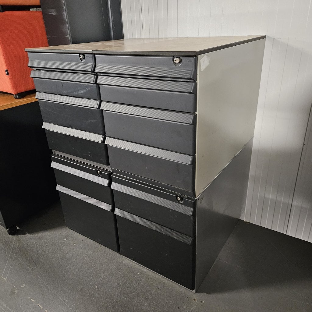 Ahrend 4-delig ladeblok met 12 lades - 104x85x77 cm, Niet ingevuld, Gebruikt, Niet ingevuld, Niet ingevuld