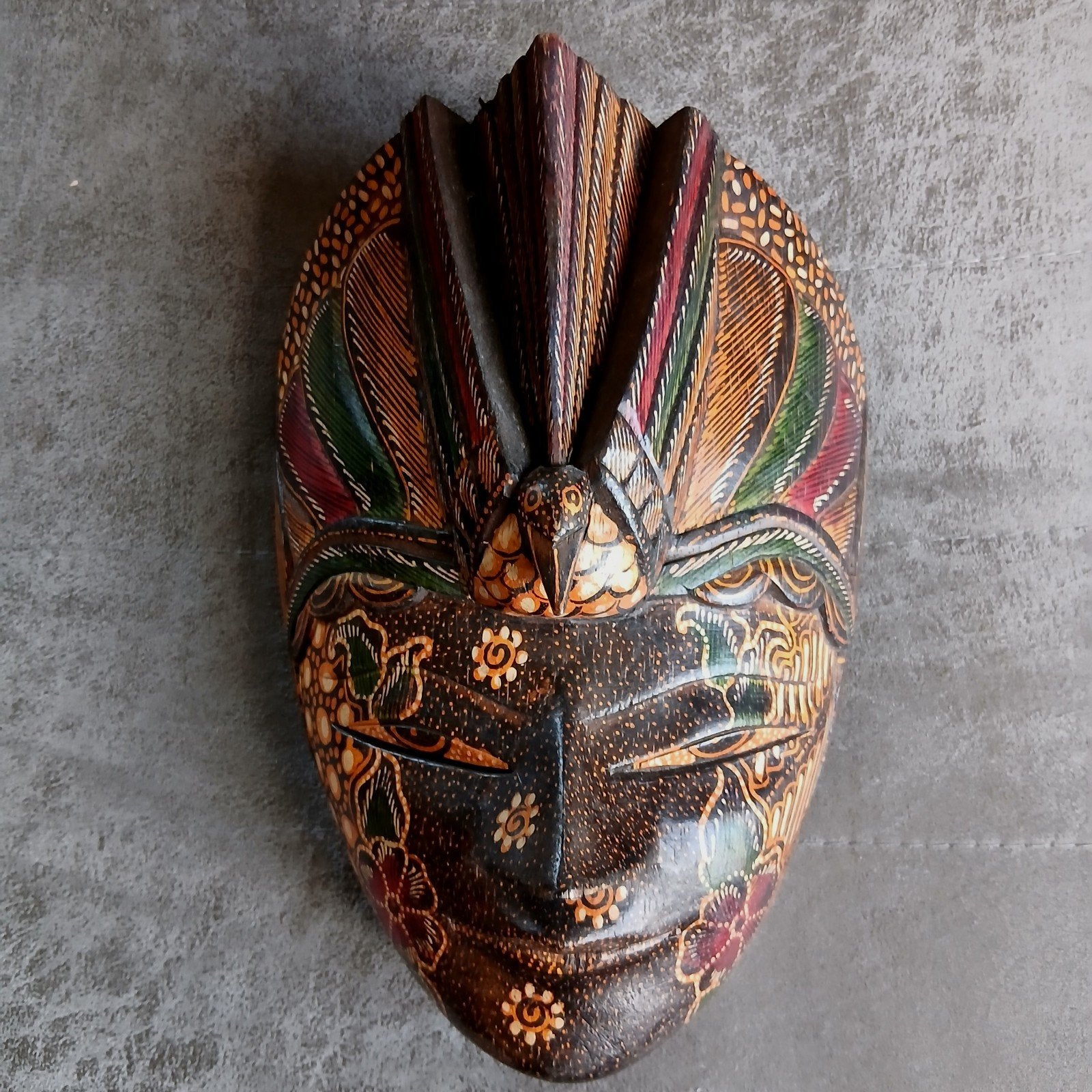Houten "Batik Topeng" masker uit Bali, Ophalen of Verzenden