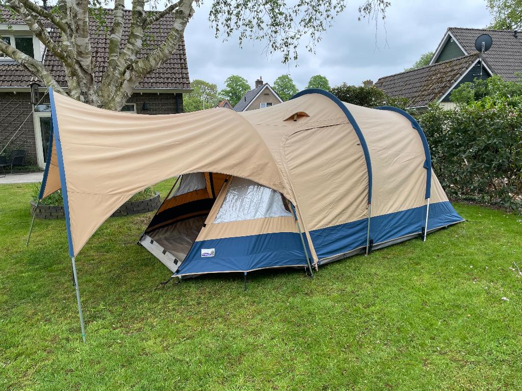 De Vrijbuiter Columbus 3 persoons katoenen tent, Caravans en Kamperen, Tenten, Ophalen, Gebruikt, Tot en met 3