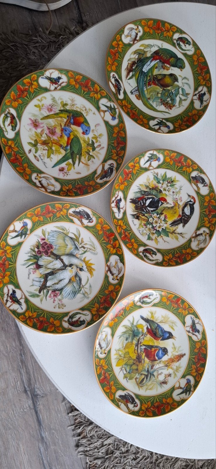 Set van 5 Schirnding Bavaria sierborden 'Prachtige Vogels', Antiek en Kunst, Ophalen of Verzenden