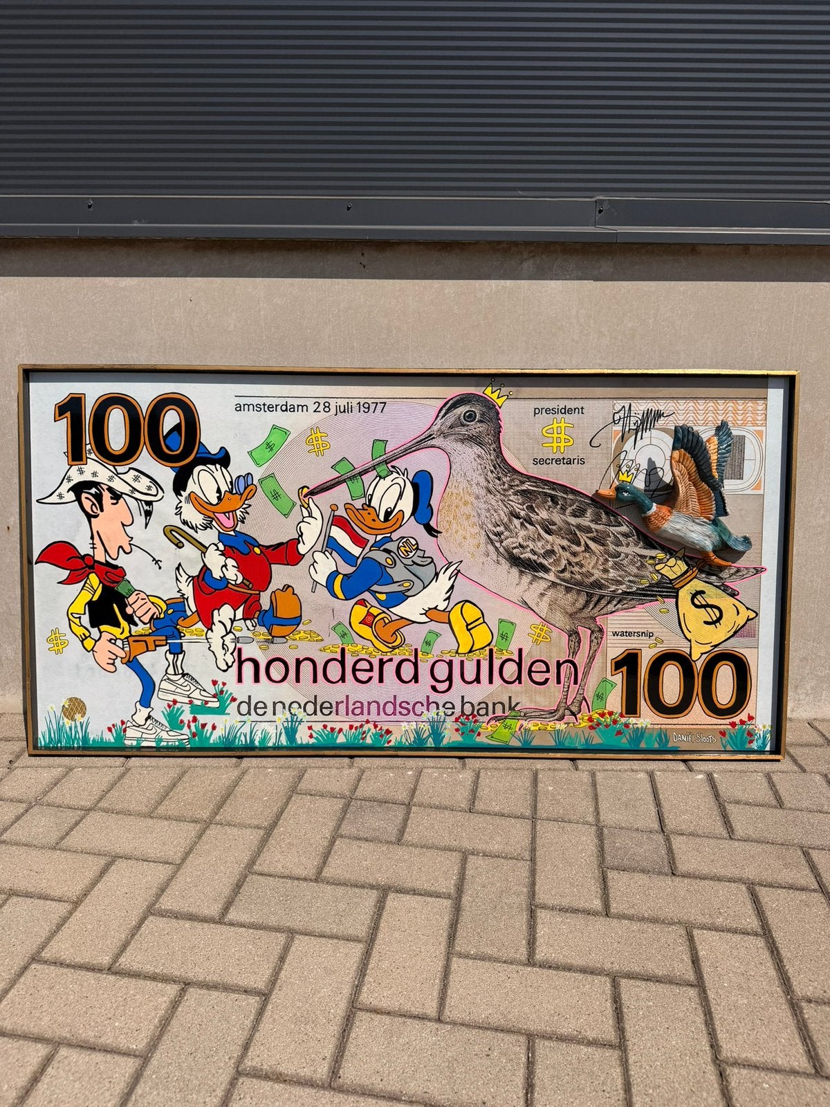 Daniël Sloots kunstwerk honderd gulden, Antiek en Kunst, Kunst | Schilderijen | Modern, Ophalen, Gelimiteerde oplage, Overig onderwerp