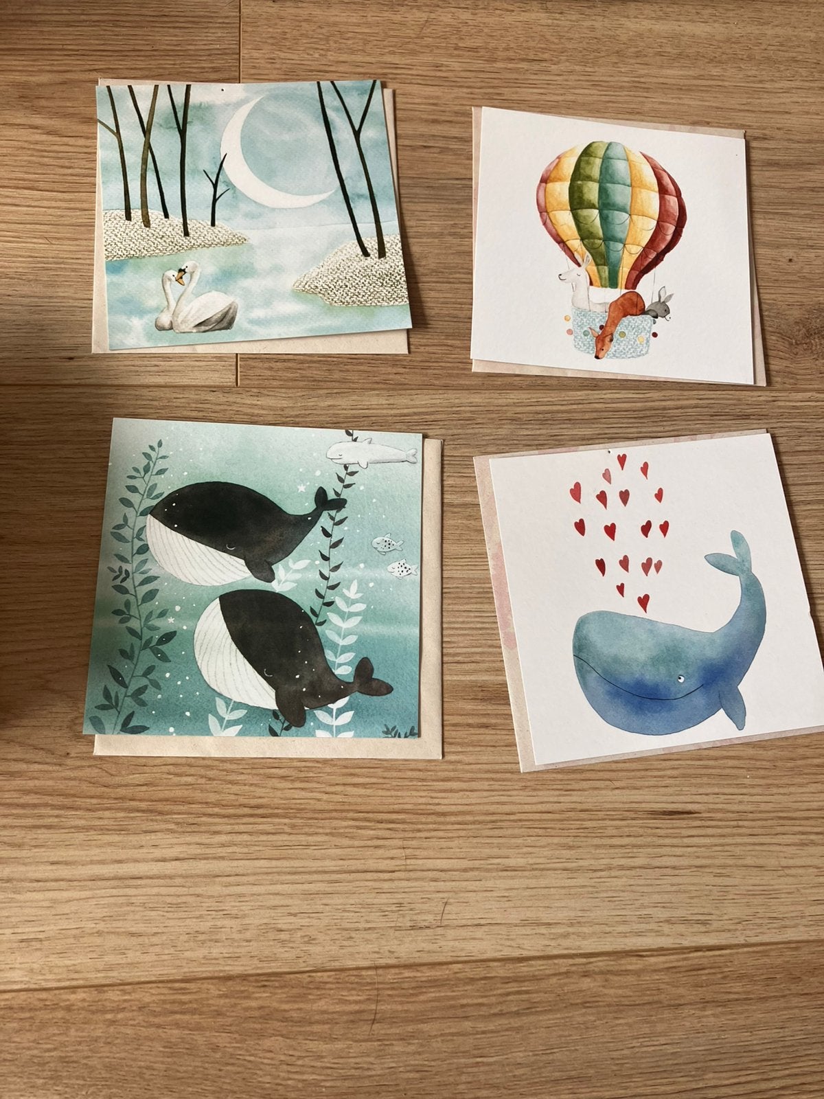 4 schattige kaarten, Ophalen of Verzenden, Zo goed als nieuw, Wanddecoratie