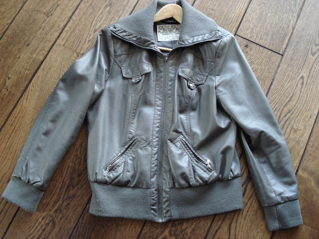 Imitatie leer dames jasje / jas / jack - taupe - maat 42, Ophalen of Verzenden, Zo goed als nieuw, Maat 42/44 (L), Bruin