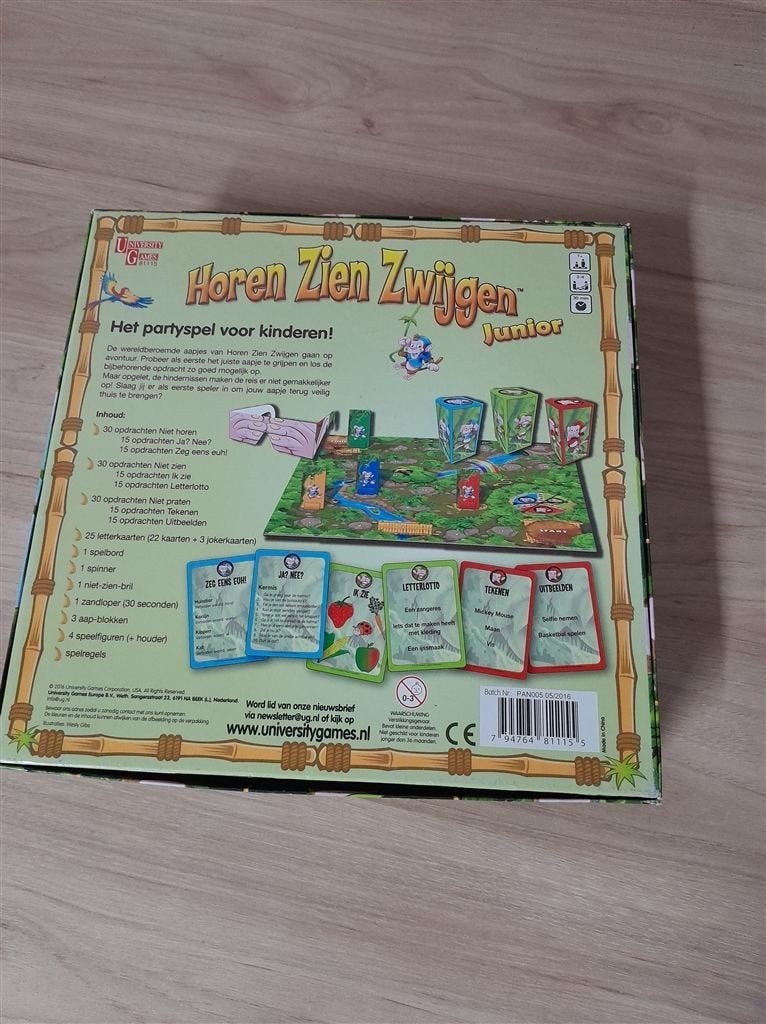 Horen zien Zwijgen Junior - s1876, Hobby en Vrije tijd, Gezelschapsspellen | Bordspellen, Verzenden, Zo goed als nieuw