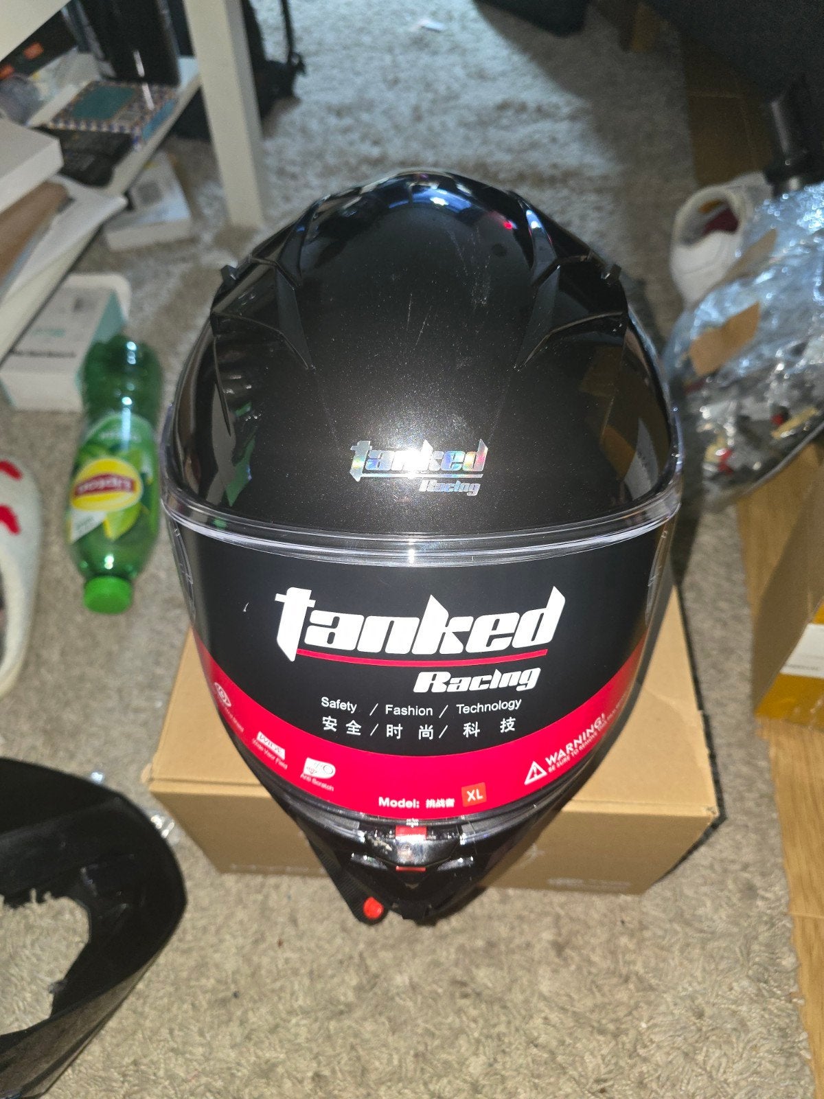 Tanked Racing Integraalhelm Zwart - Maat XL, Overige merken, Heren, XL, Ophalen of Verzenden