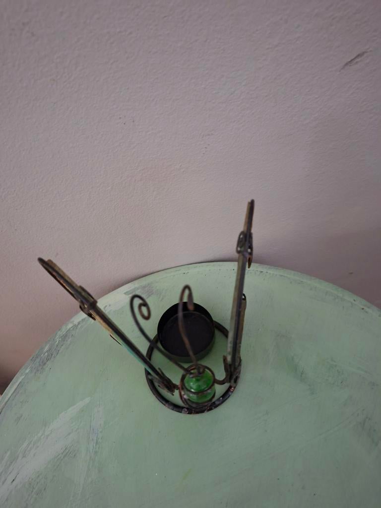 Vintage glas & lood vlinder kaarsenhouder., Ophalen of Verzenden