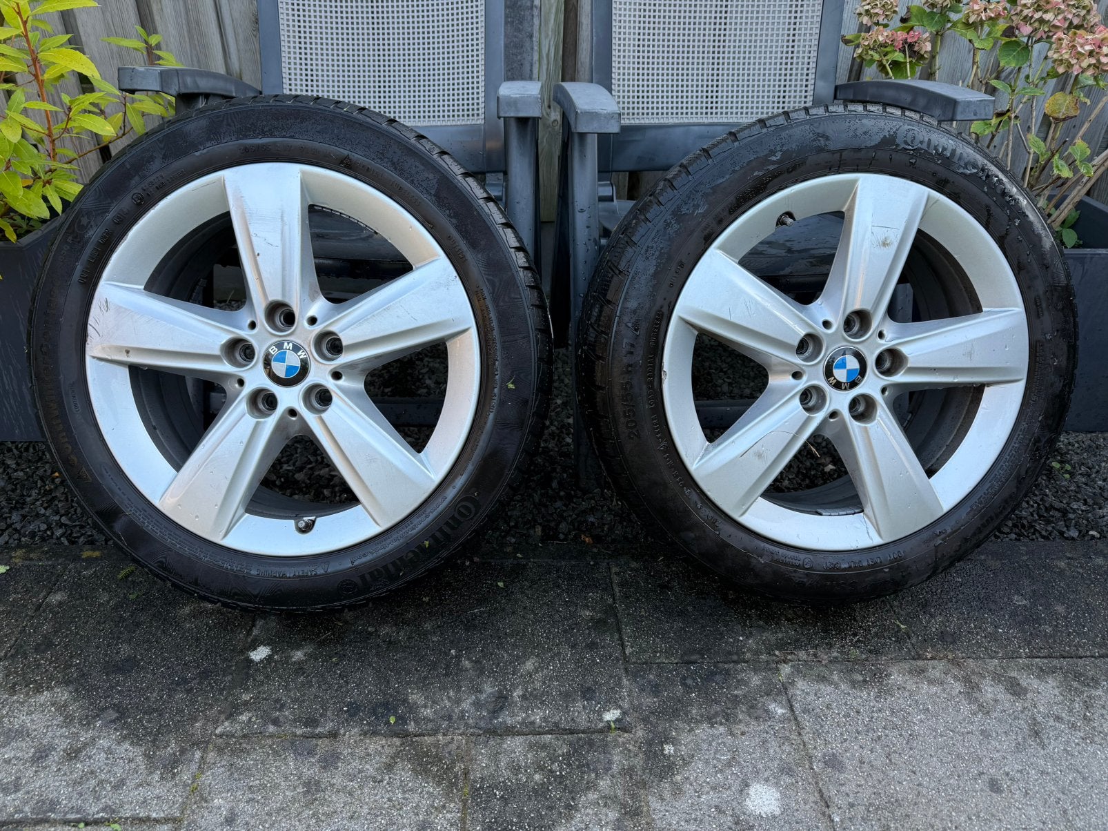 4 stuks Continental wintercontact band 205/55/r17, Ophalen, Gebruikt, Banden en Velgen, 17 inch