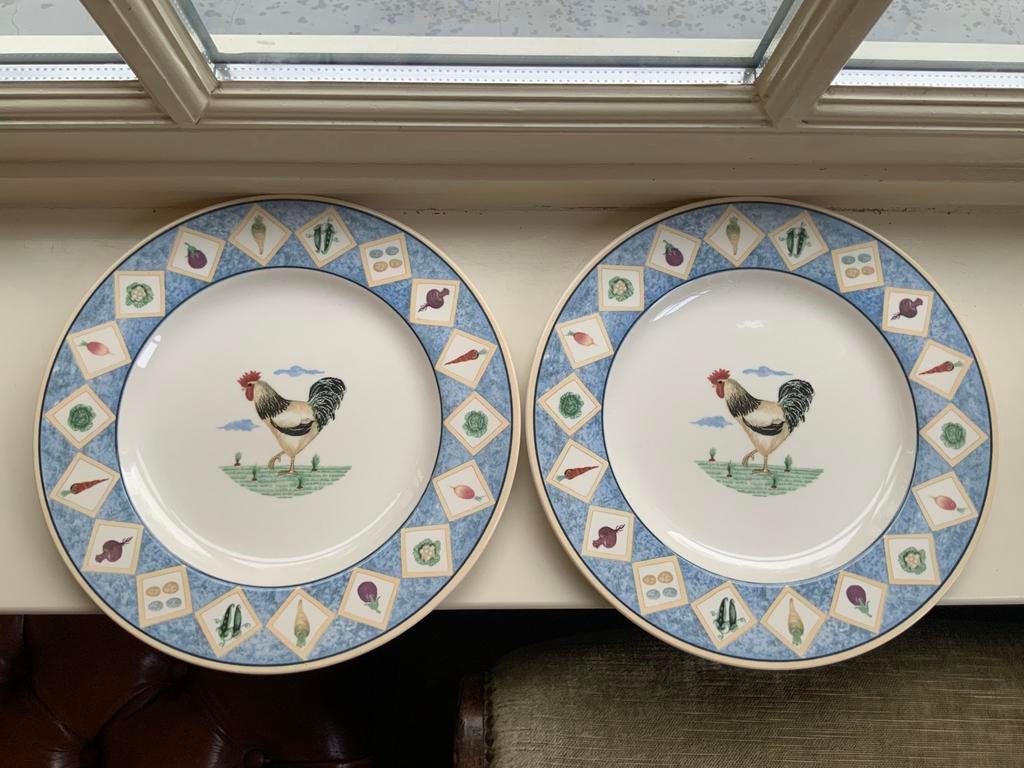 Wedgwood Home Farmstead kip 2 stuks dinerbord 28 cm, Ophalen of Verzenden, Zo goed als nieuw, Bord(en), Wedgwood